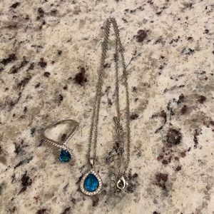 Blue Ring/Necklace set